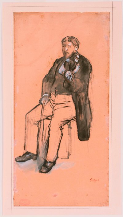 Sitzender Geigenspieler door Edgar Degas