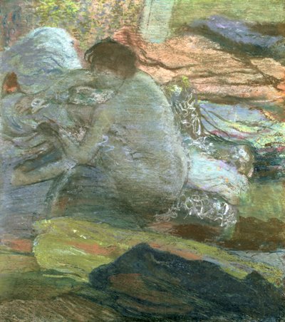 Zittende Vrouw die Haar Voeten Droogt door Edgar Degas