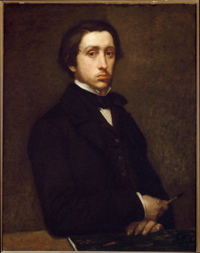 Zelfportret of Degas met houtskoolhouder door Edgar Degas