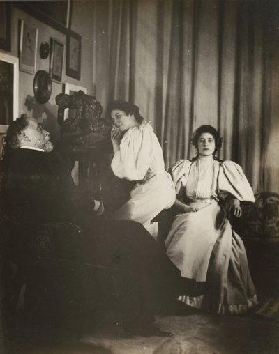 Zelfportret met Christine en Yvonne Lerolle door Edgar Degas