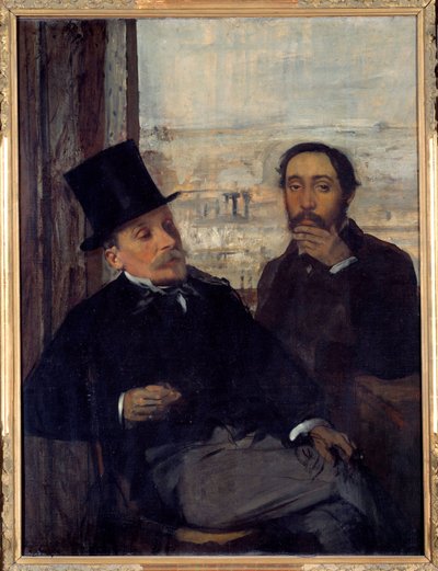 Zelfportret met de schilder Evariste de Valernes (1816-1896) door Edgar Degas