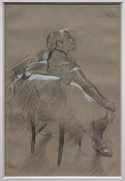 Zittende danser (Nelly Frankly). Rond 1880 door Edgar Degas