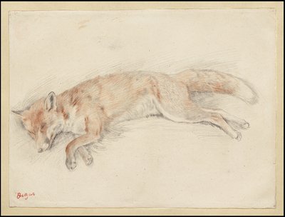 Studie voor "Dode Vos in het Bos" door Edgar Degas