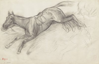 Studie voor "Scène van de Steeplechase: De Gevallen Jockey" door Edgar Degas