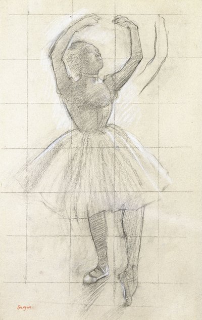Studie voor een Danseres die Poseert, van een Foto, ca. 1874 door Edgar Degas