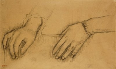 Studie van handen voor een portret van Helene Rouart, c.1886 door Edgar Degas