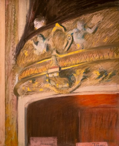 Studie van een loge in het theater door Edgar Degas