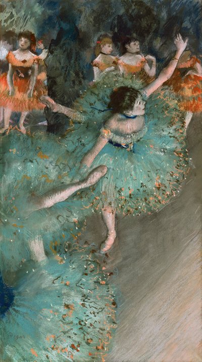 Slingerende Danseres in Groen, 1877-1878 door Edgar Degas