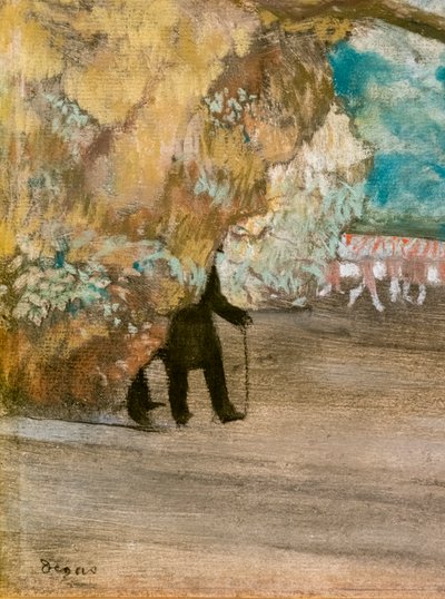 Het Gordijn (detail). Rond 1881. Pastel op houtskool en monotype, gemonteerd op karton. door Edgar Degas