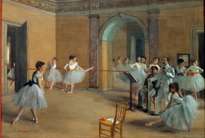De dansfoyer in de opera aan de rue Le Peletier door Edgar Degas