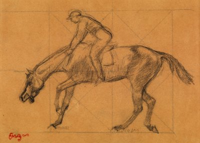 Het Einde van de Race, c.1882 door Edgar Degas