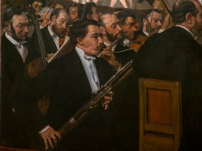 Het Opera Orkest (detail) door Edgar Degas