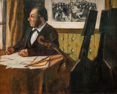De cellist Louis-Marie Pilet door Edgar Degas