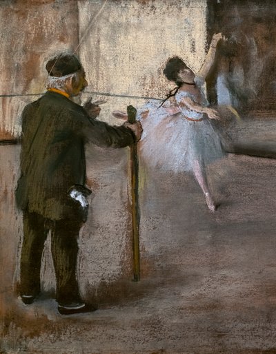 De dansles (detail). Rond 1876. door Edgar Degas