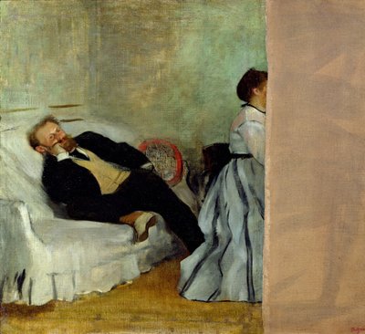 De schilder Edouard Manet met zijn vrouw Suzanne door Edgar Degas