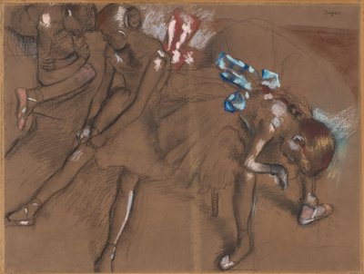 Drie Rustende Dansers, c. 1880 door Edgar Degas