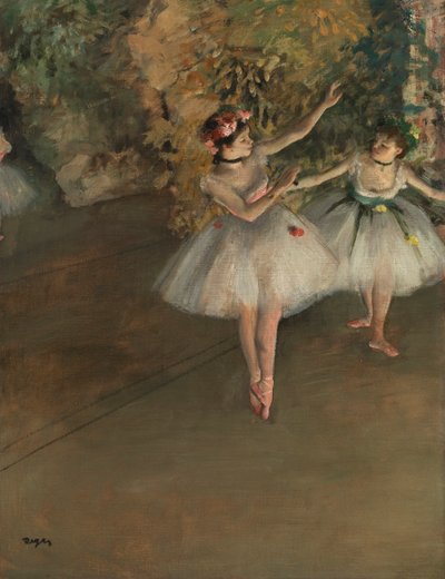 Twee Dansers op een Podium door Edgar Degas