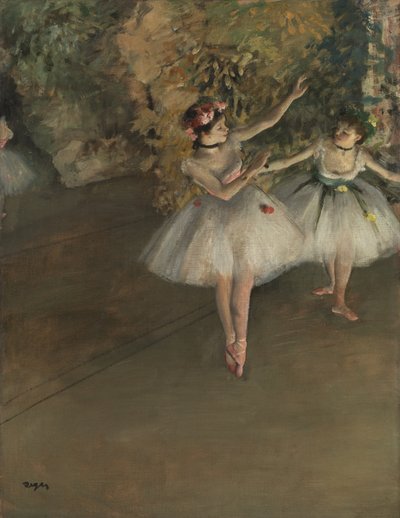 Twee dansers op een podium, ca. 1874 door Edgar Degas