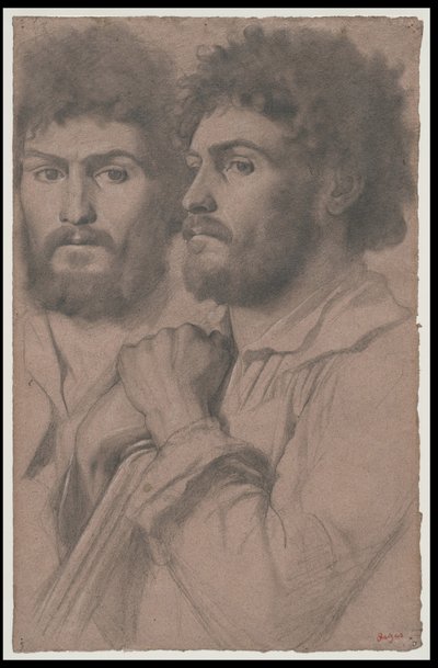 Twee portretstudies van een man, c.1856-57 door Edgar Degas