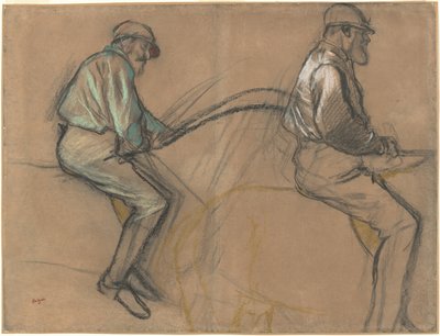 Twee studies van een jockey, c.1884 door Edgar Degas