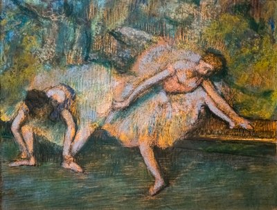 Twee dansers. Rond 1900. Pastel op papier op karton. door Edgar Degas