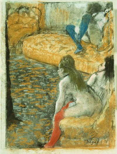 Wachten op een klant, ca. 1879 door Edgar Degas