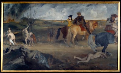 Oorlogsscène in de Middeleeuwen door Edgar Degas