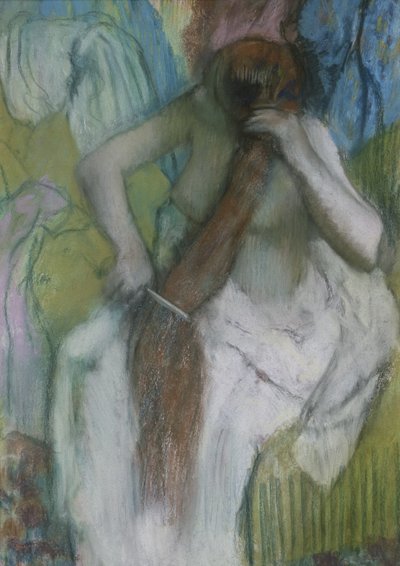 Vrouw die haar Haar Kammt door Edgar Degas