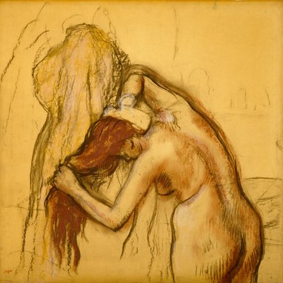 Vrouw die Zichzelf Droogt door Edgar Degas