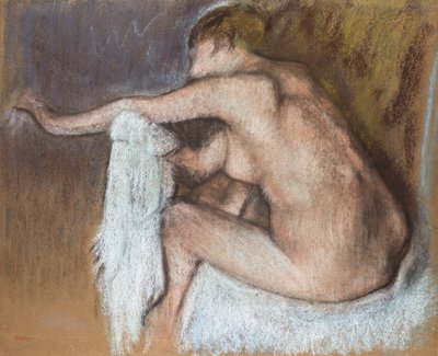 Vrouw die haar arm droogt, ca. 1884 door Edgar Degas