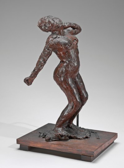 Vrouw die zich uitstrekt door Edgar Degas