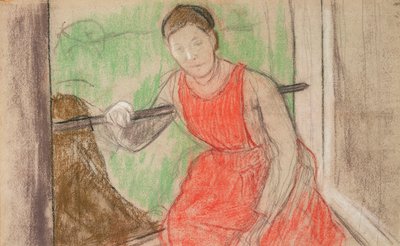 Vrouw bij een raam door Edgar Degas