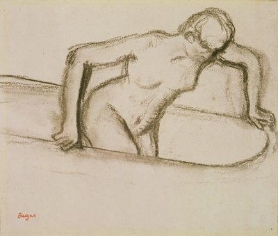 Vrouw in bad door Edgar Degas