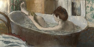 Vrouw in haar bad, haar been sponsend, 1883-1884 door Edgar Degas