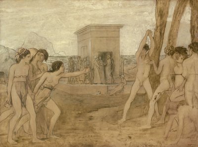 Jonge Spartaanse meisjes dagen jongens uit door Edgar Degas