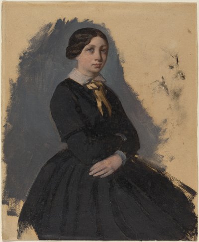 Jonge vrouw in het zwart door Edgar Degas
