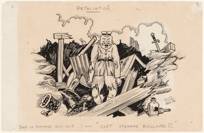 Vergelding, Dan van Damage Dug-Out: Gott Strafe England!!!, 1917 door Edgar Fryer