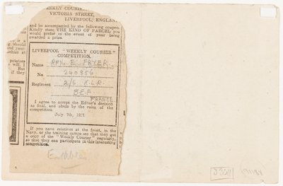Inzending voor een krantwedstrijdredacteur, 1917 door Edgar Fryer