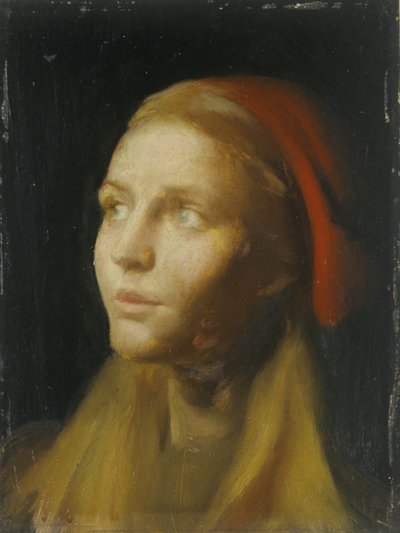 Studie van het hoofd van een meisje door Edgar Herbert Thomas
