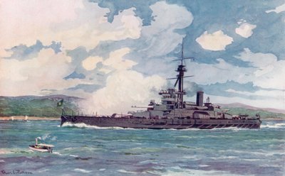 De Braziliaanse Super-Dreadnought "Minas Geraes" nadert Rio door Edgar L. Pattison