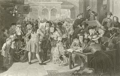 De Zuidzeezeepbel, Londen door Edgar Melville after Ward
