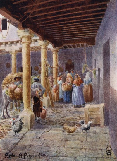Noord-Spanje: Avila, een Posada-patio door Edgar T. A. Wigram