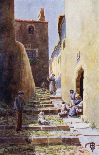 Noord-Spanje: Caceres, Calle de la Cuesta de Aldana door Edgar T. A. Wigram