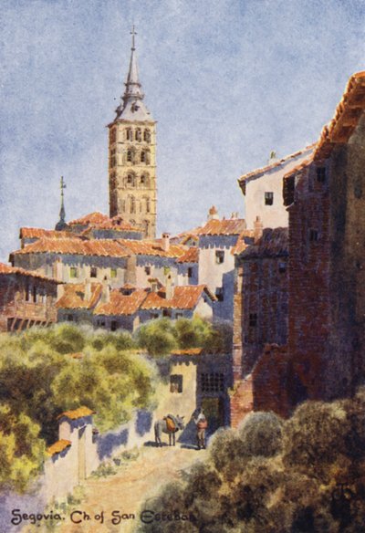Noord-Spanje: Segovia, Kerk van San Esteban door Edgar T. A. Wigram
