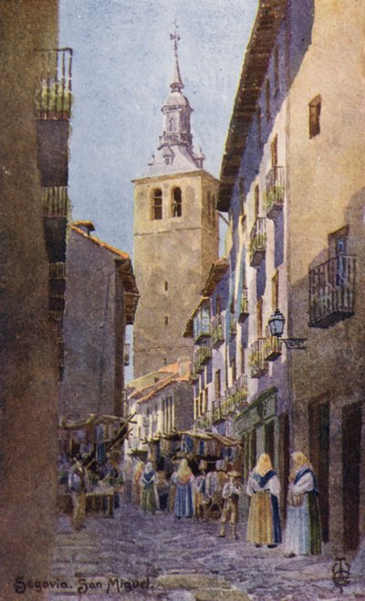 Noord-Spanje: Segovia, kerk van San Miguel door Edgar T. A. Wigram