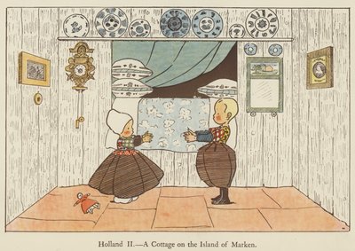Nederland, een huisje op het eiland Marken door Edith Farmiloe