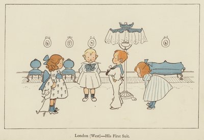 Londen (West), zijn eerste pak door Edith Farmiloe