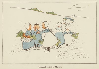 Normandië, op weg naar de markt door Edith Farmiloe