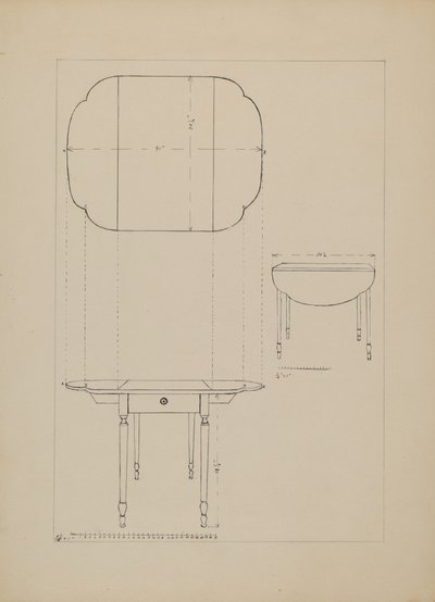 Ovale Tafel met Klapblad door Edith Magnette
