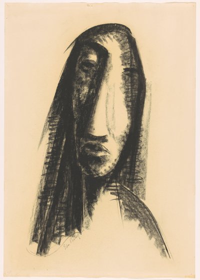 Gezicht van een vrouw door Edm. Bellefroid (signed by artist)